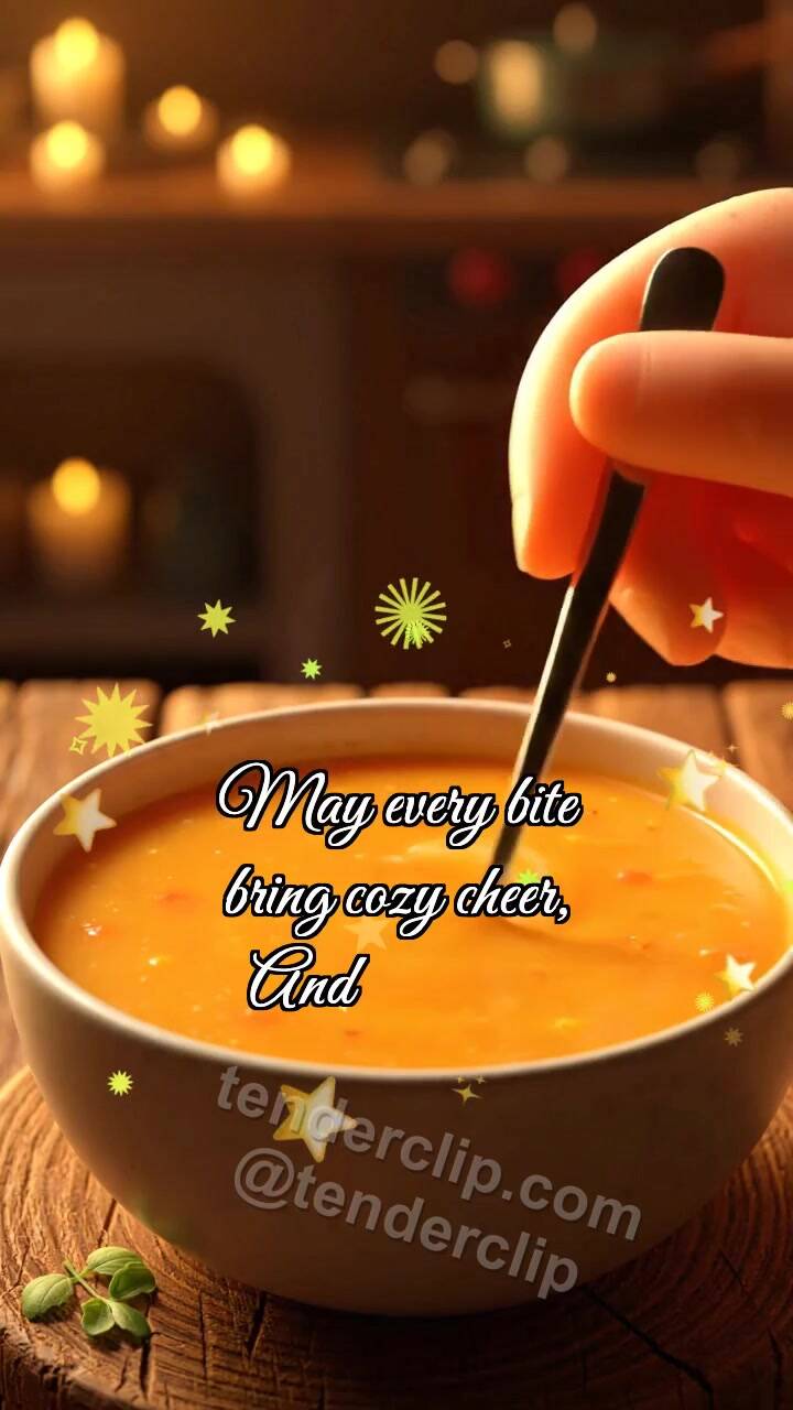 Animated greeting card about Enjoy your meal: Soup Draws Heart