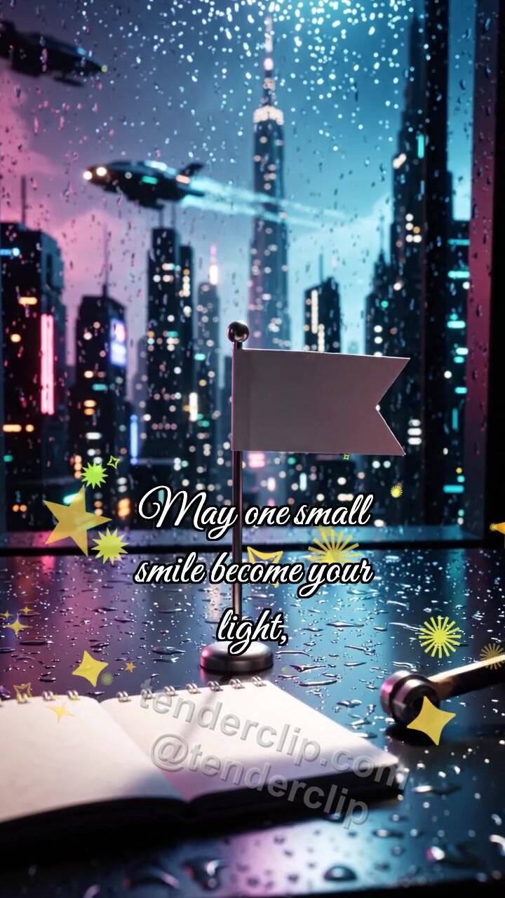 Animated greeting card about Hold on and smile: Pencil Raises Flag