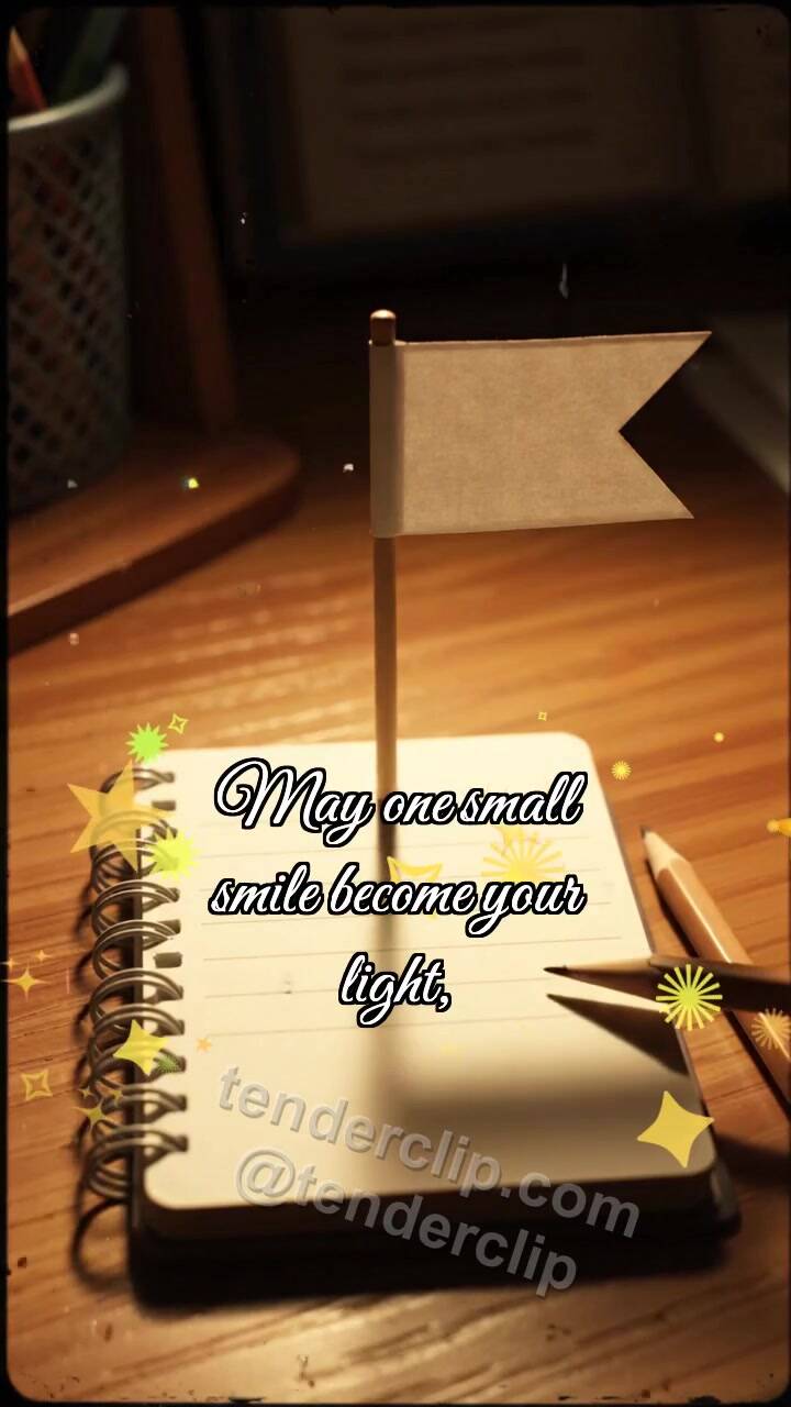 Animated greeting card about Hold on and smile: Pencil Raises Flag