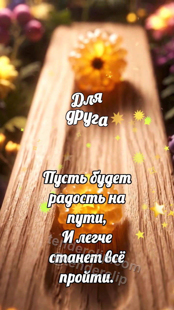 Анимационная открытка на тему Для друга: Грабовая ложбинка делит морошку