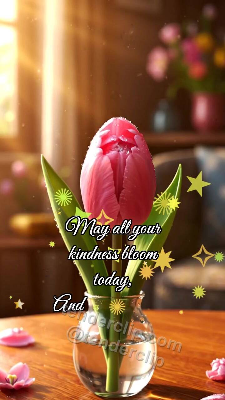 Animated greeting card about Happy Mother’s Day: Tulip Hides Heart