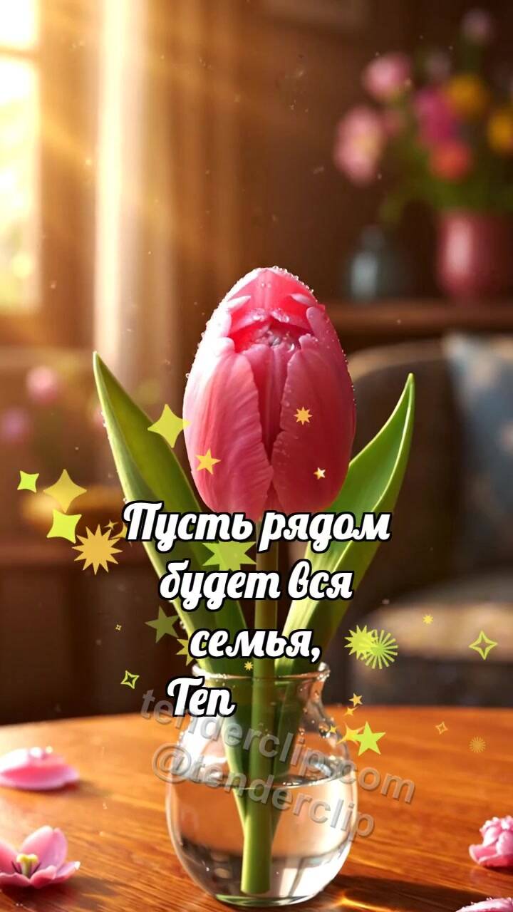 С днём матери: Тюльпан прячет сердечко