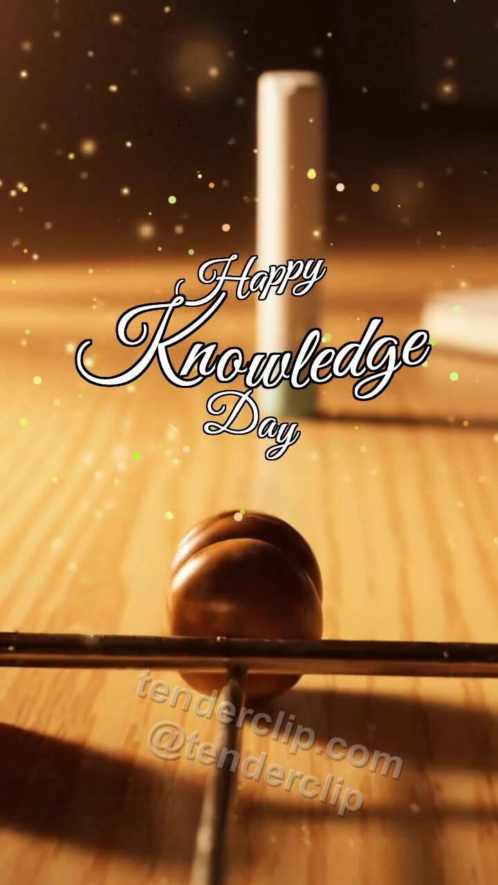 Animated greeting card about Happy Knowledge Day: Abacus Bead Meets Chalk