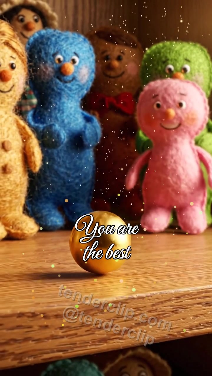 Animated greeting card about You are the best: tiny medal rolls closer