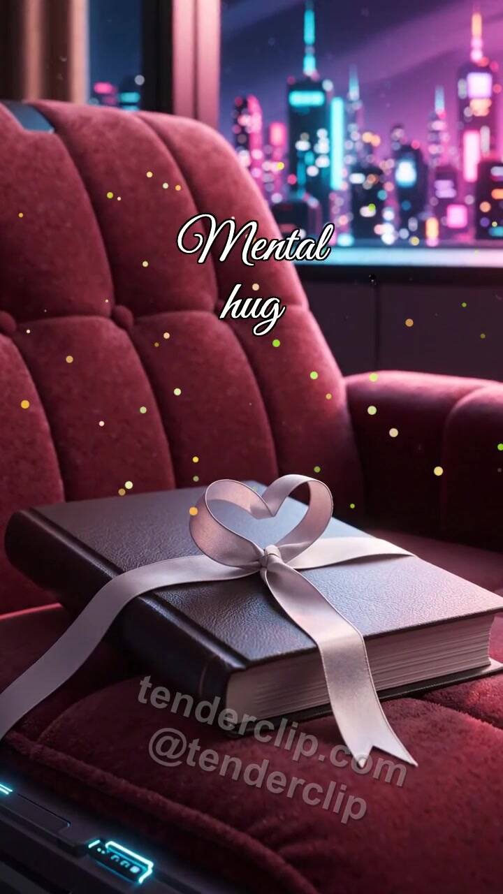 Animated greeting card about Mental hug: Bookmark Hugs Page