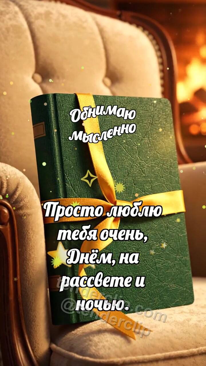 Анимационная открытка на тему Обнимаю мысленно: Закладка обнимает страницу