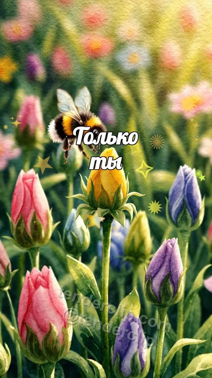 Анимационная открытка на тему Только ты: один цветок раскрываетсяся