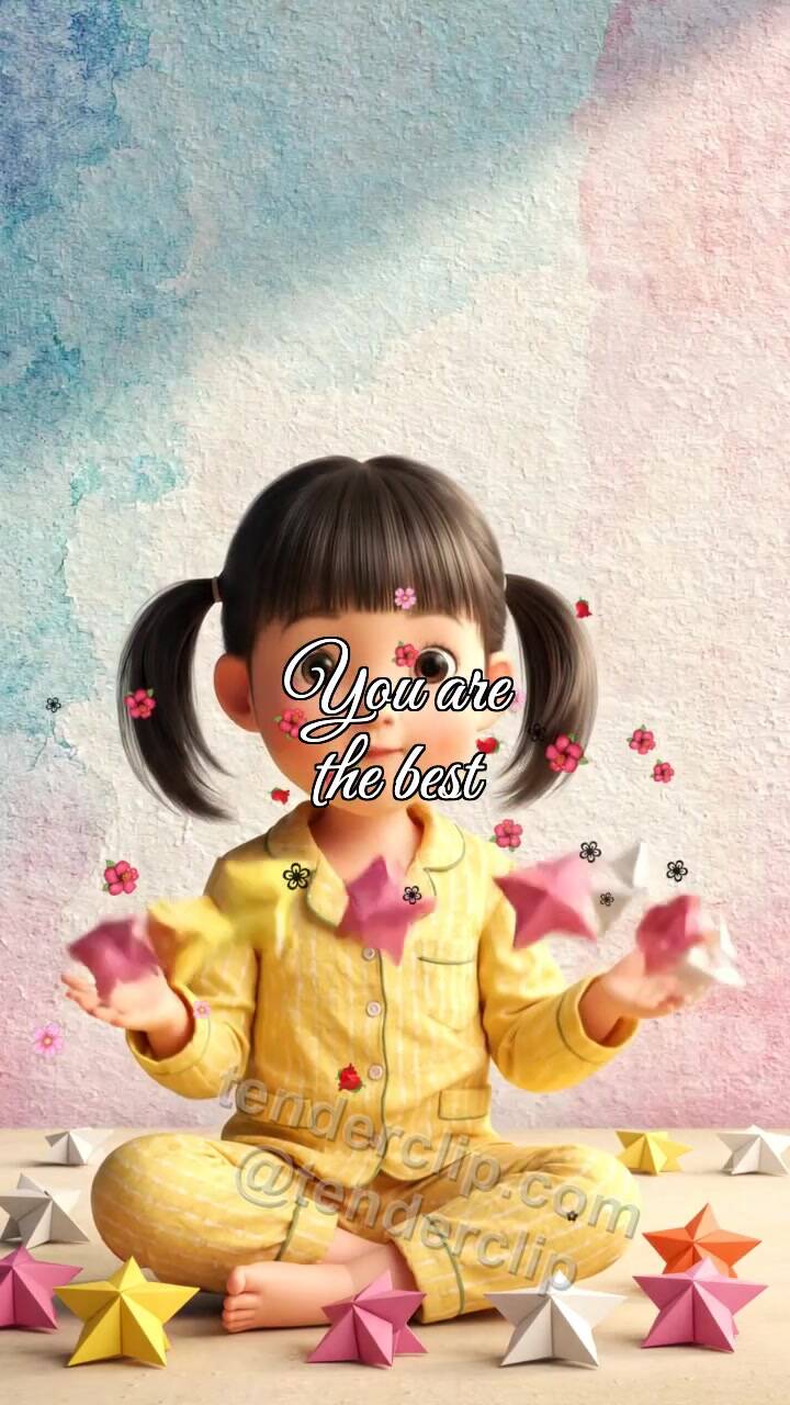 Animated greeting card about You are the best: stars applaud for her