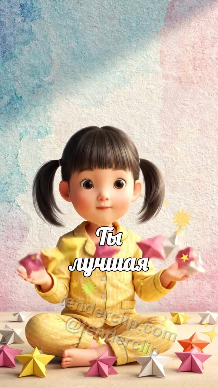 Анимационная открытка на тему Ты лучшая: звёздочки хлопают для подруги