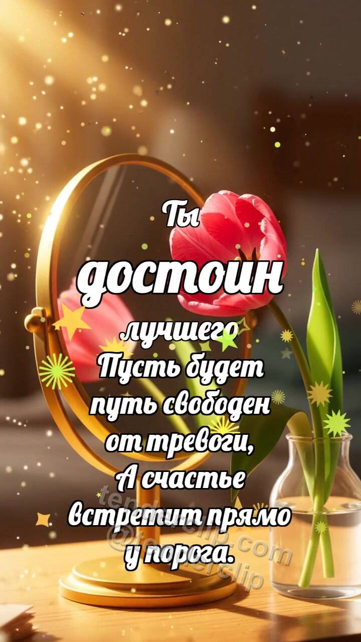 Анимационная открытка на тему Ты достоин лучшего: Зеркало дарит луч