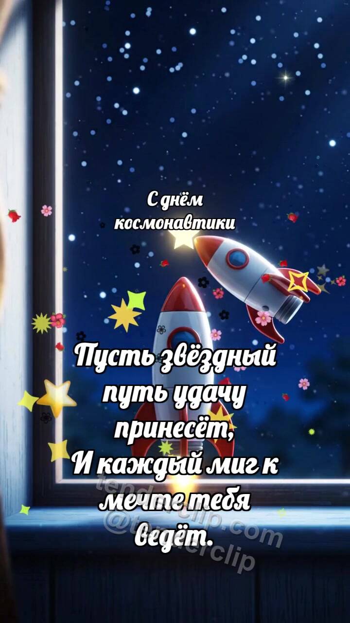 С днём космонавтики: Ракета касается звезды