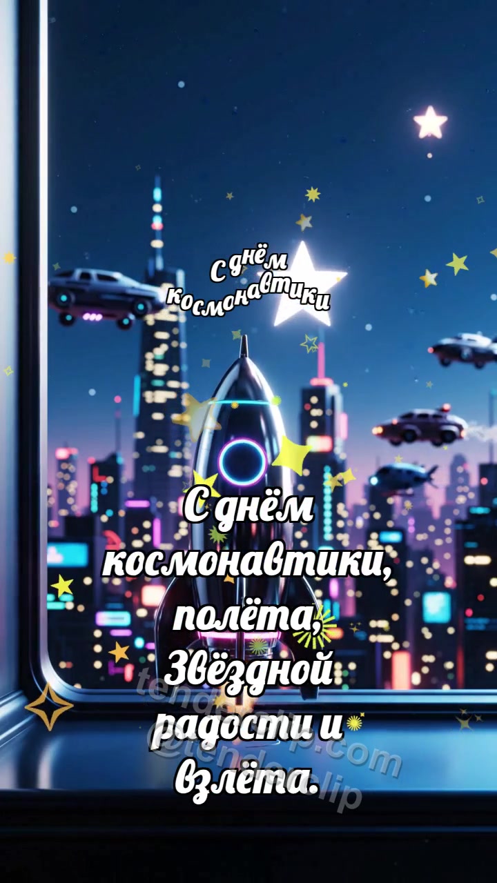С днём космонавтики: Ракета касается звезды