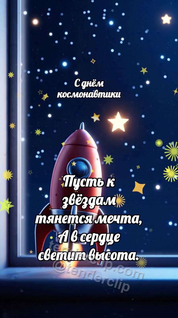 С днём космонавтики: Ракета касается звезды