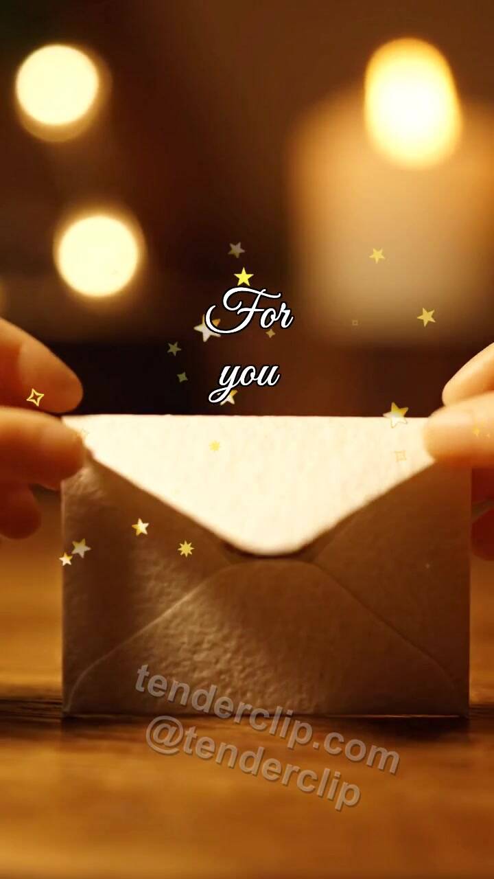 Animated greeting card about For you: envelope opens to viewer