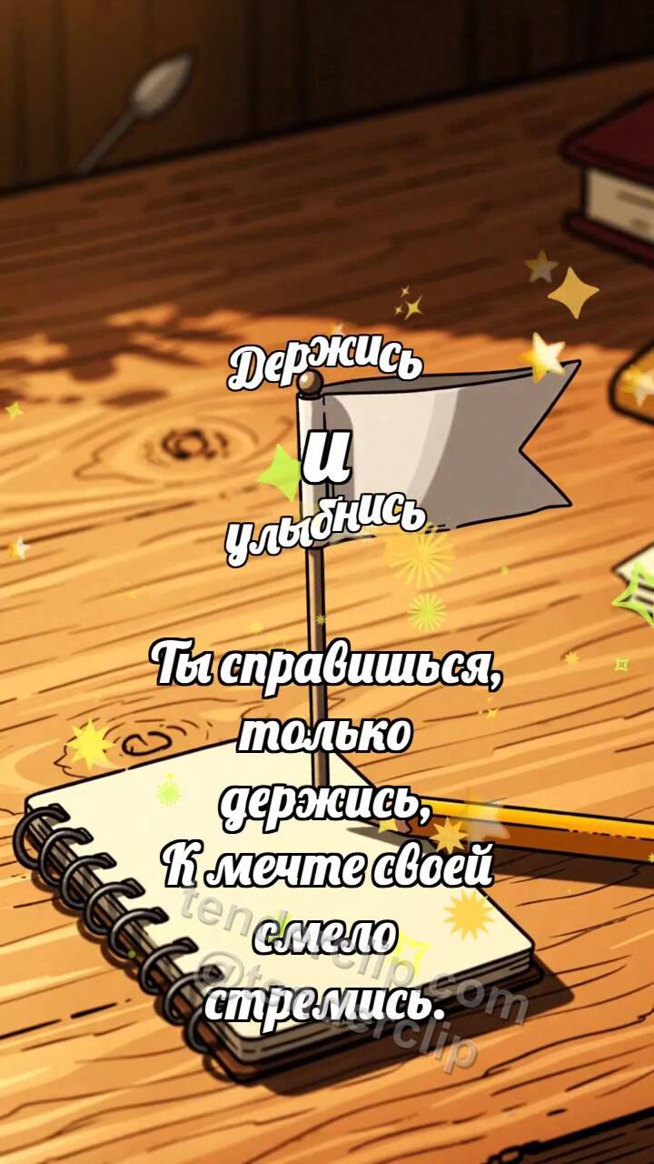 Держись и улыбнись: Карандаш поднимает флажок