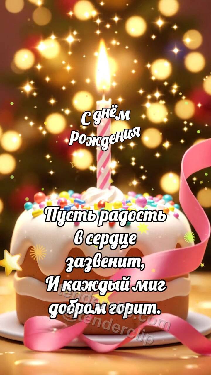 С днём рождения: Свеча дарит бантик