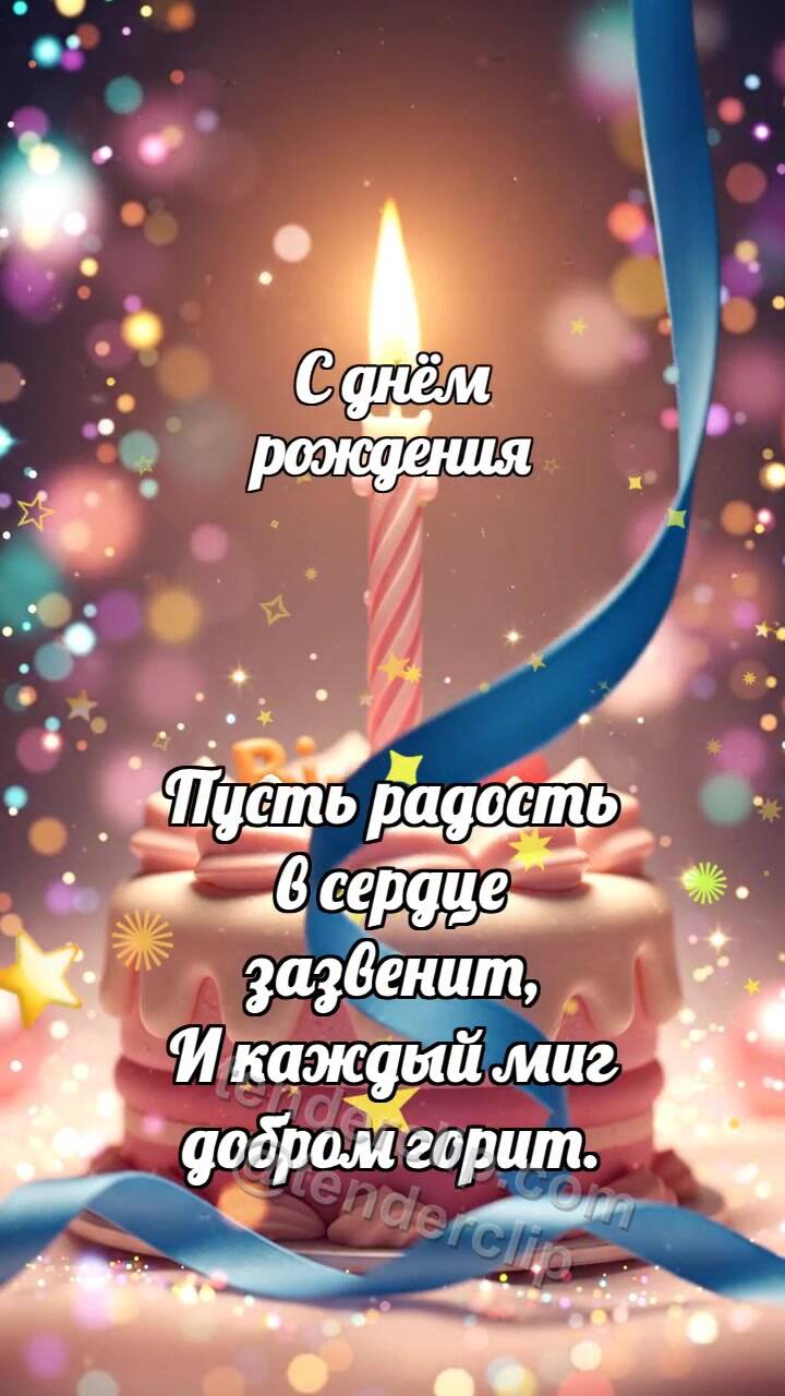 С днём рождения: Свеча дарит бантик