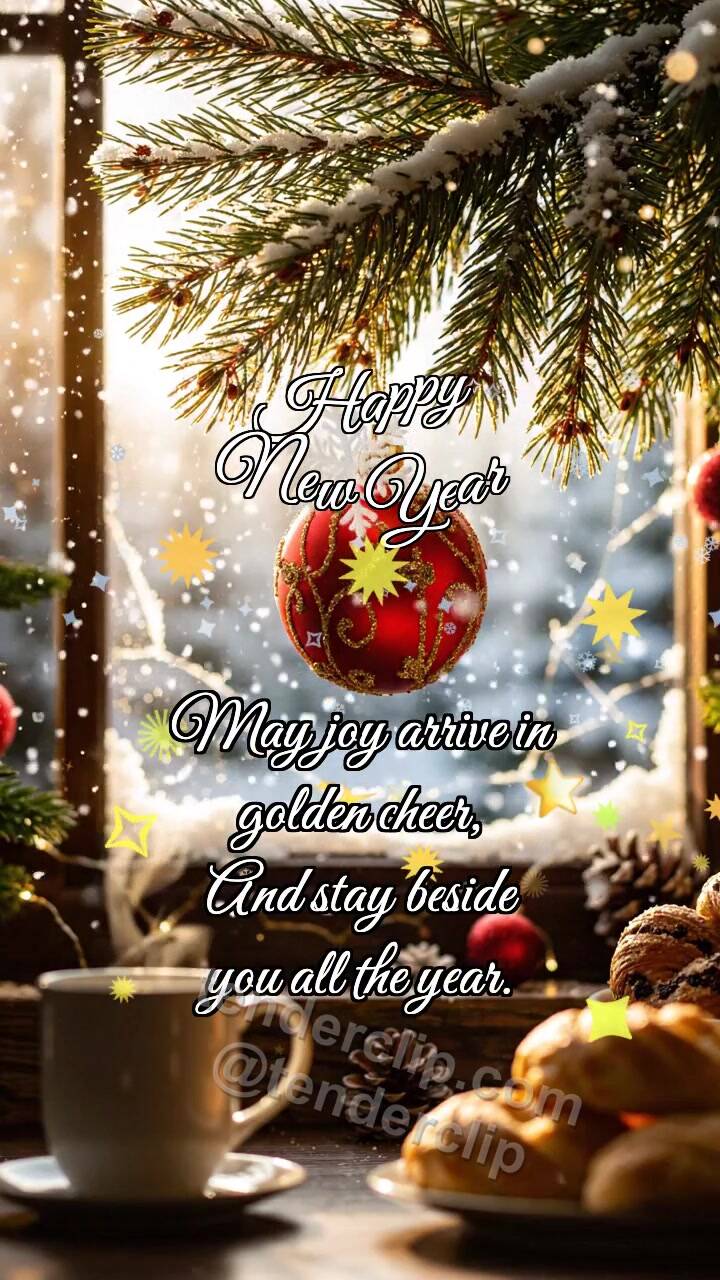 Happy New Year: Ornament Catches Snowflake