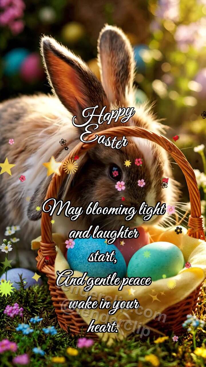 Happy Easter: Bunny Hides Sunbeam