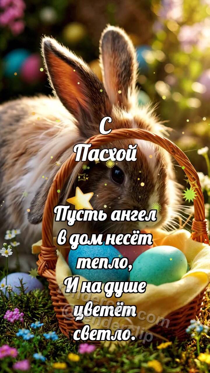 С Пасхой: Кролик прячет лучик