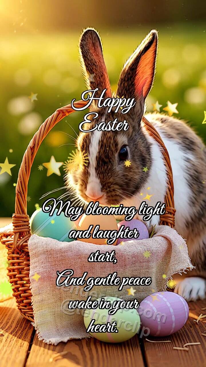 Happy Easter: Bunny Hides Sunbeam