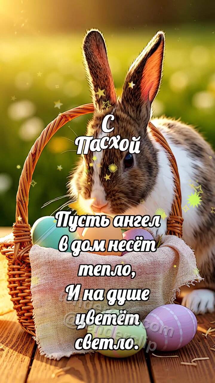 С Пасхой: Кролик прячет лучик