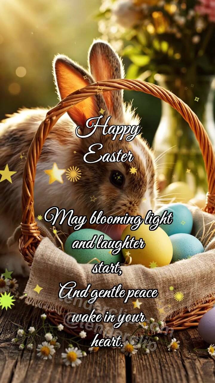 Happy Easter: Bunny Hides Sunbeam