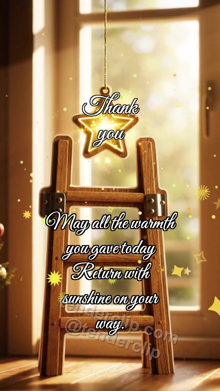 Thank you: Ladder Holds Star