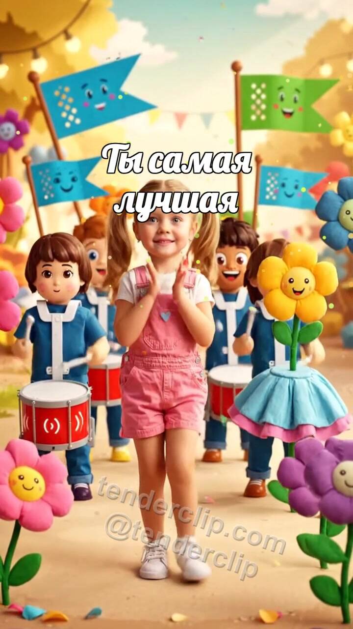 Анимационная открытка на тему Ты самая лучшая: мини парад встречает её