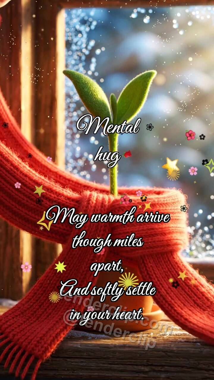 Animated greeting card about Mental hug: Scarf Hugs Pot