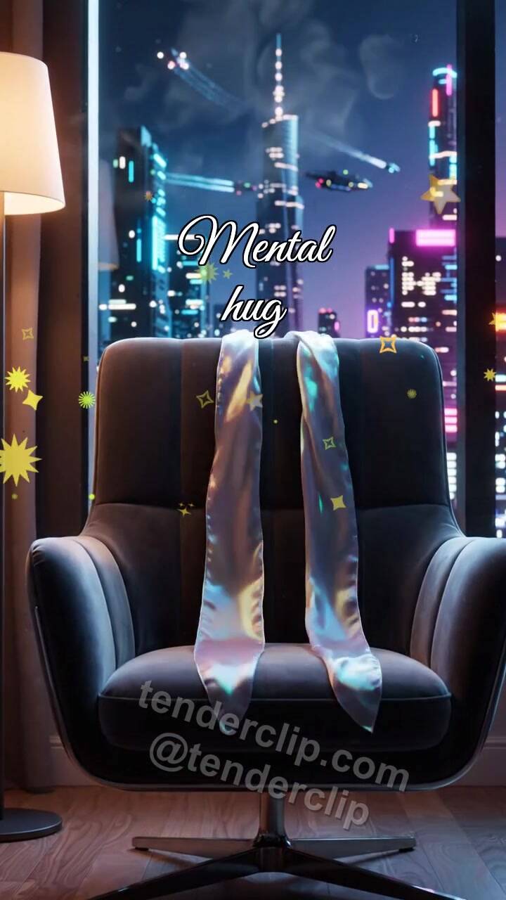 Animated greeting card about Mental hug: Scarf Waits Chair