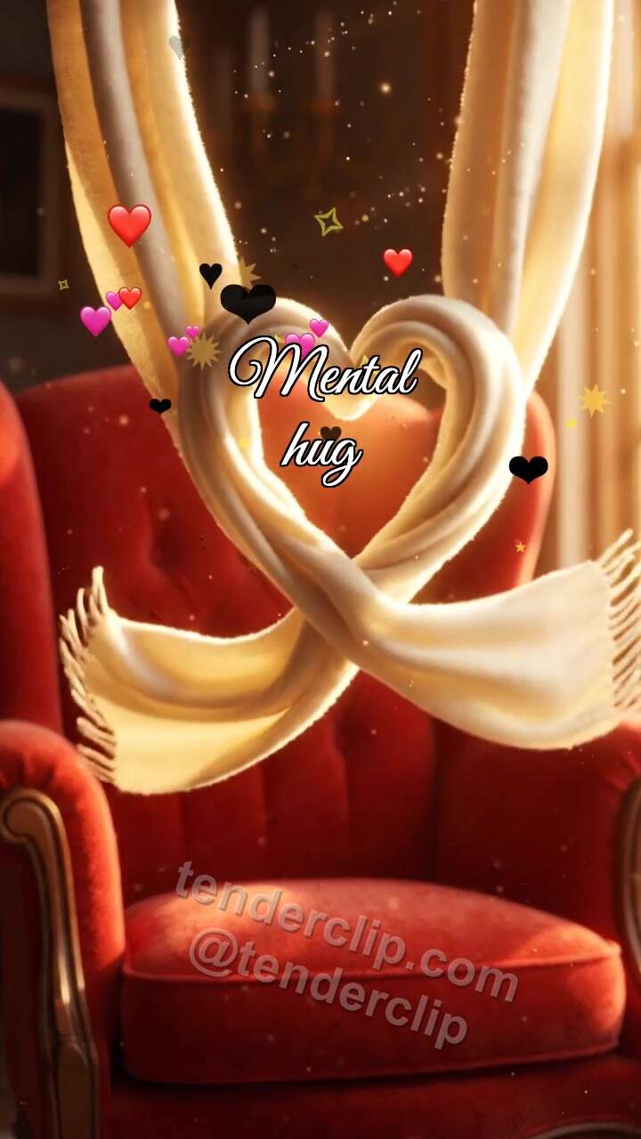Animated greeting card about Mental hug: Scarf Waits Chair