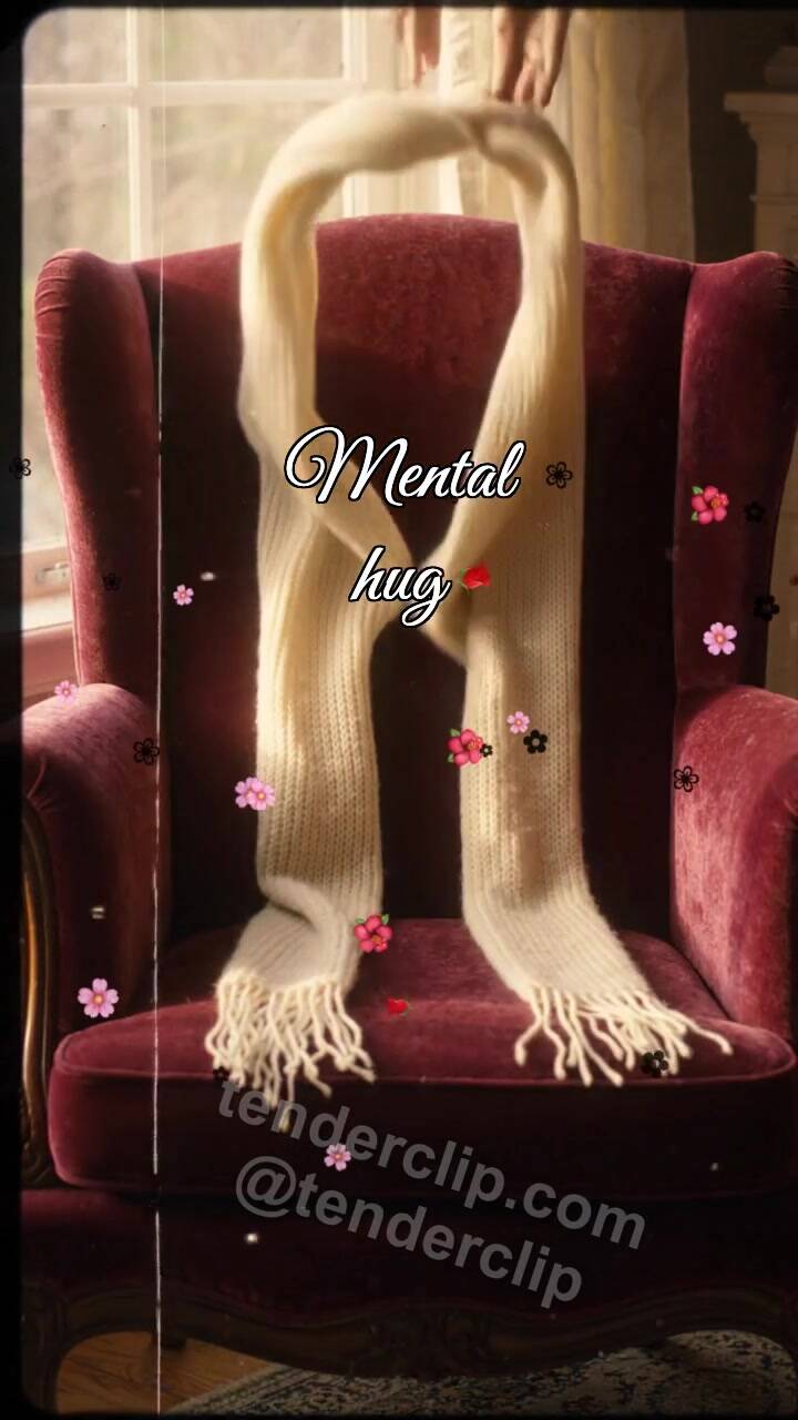 Animated greeting card about Mental hug: Scarf Waits Chair