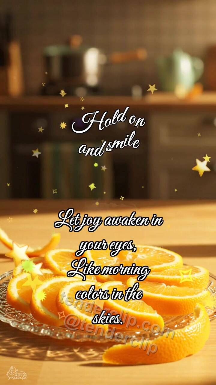Animated greeting card about Hold on and smile: Orange Wakes Sun