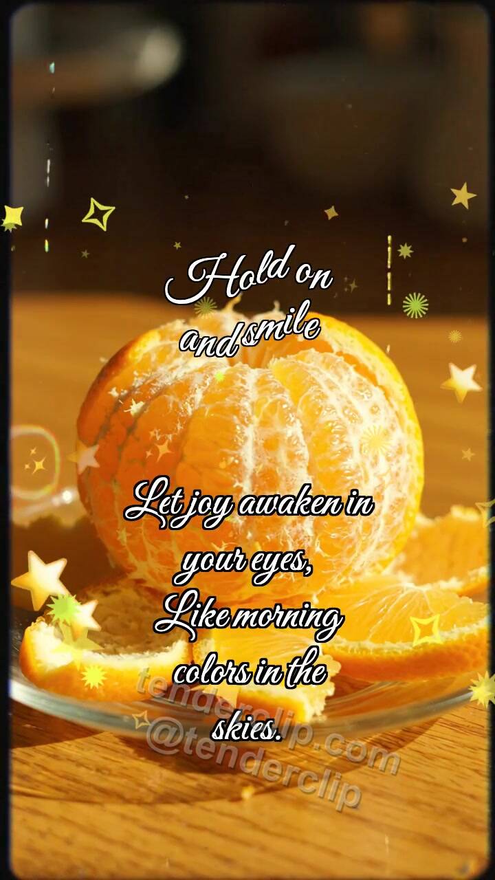 Animated greeting card about Hold on and smile: Orange Wakes Sun