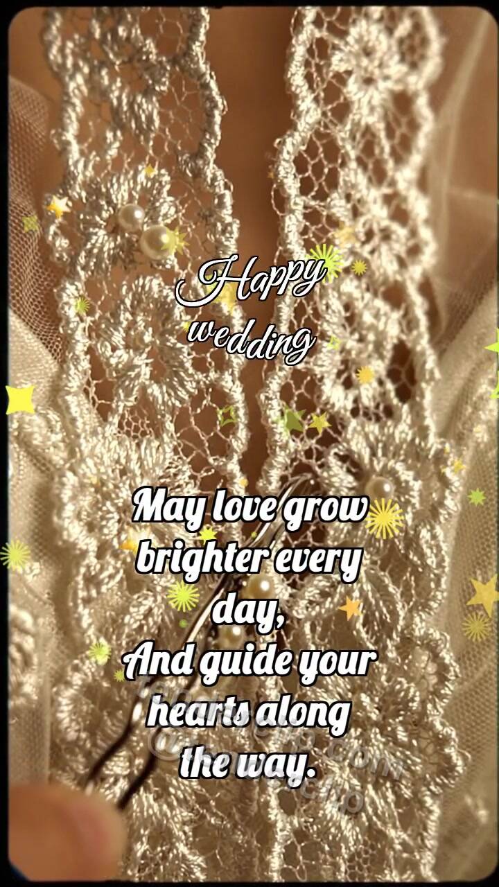 Animated greeting card about Happy wedding: Silver Hairpin Joins Lace