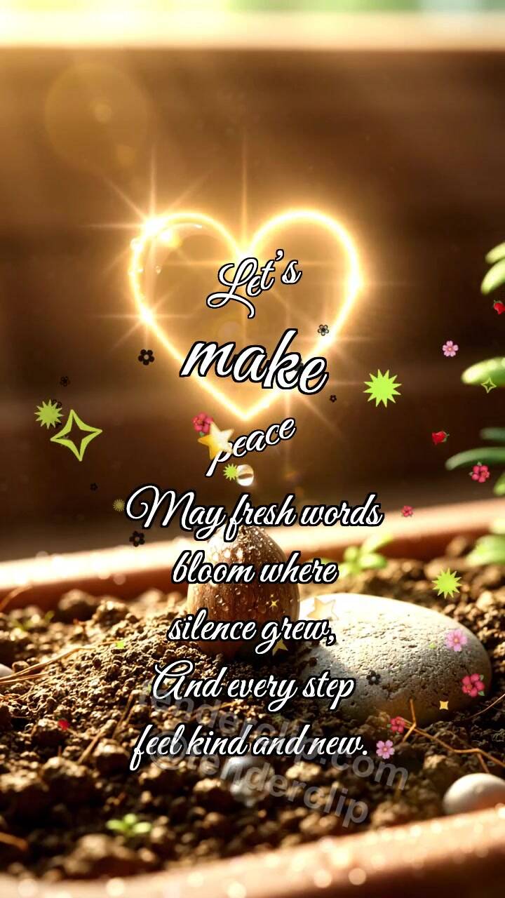 Animated greeting card about Let’s make peace: Seed Opens Path