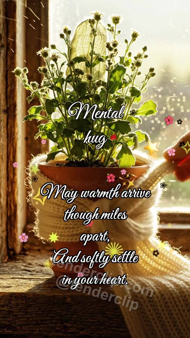 Animated greeting card about Mental hug: Scarf Hugs Pot