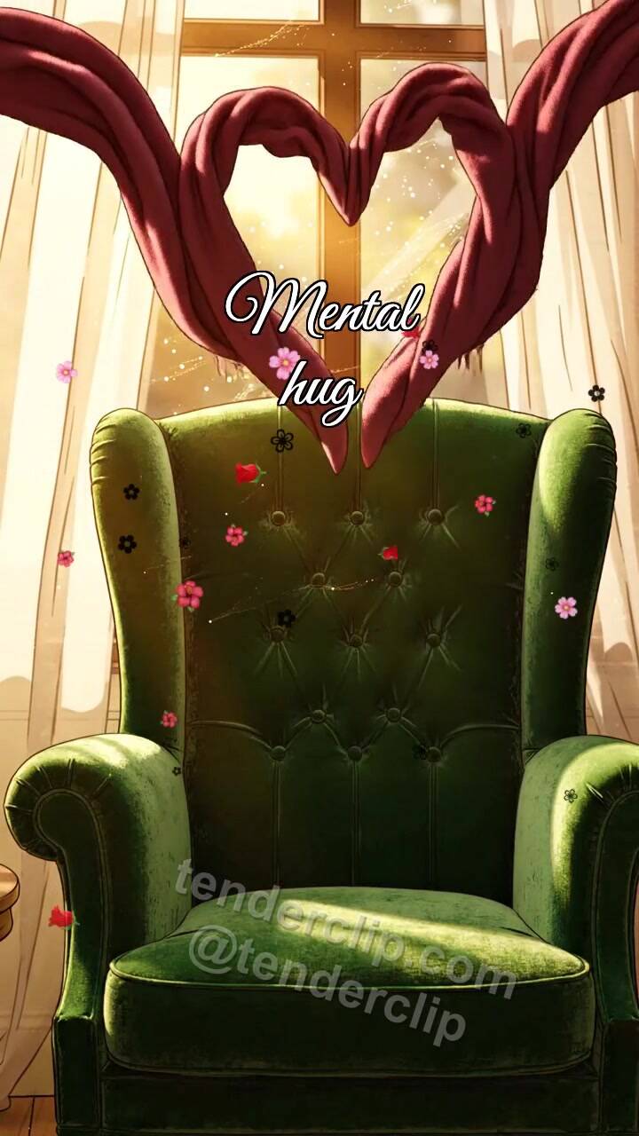 Animated greeting card about Mental hug: Scarf Waits Chair