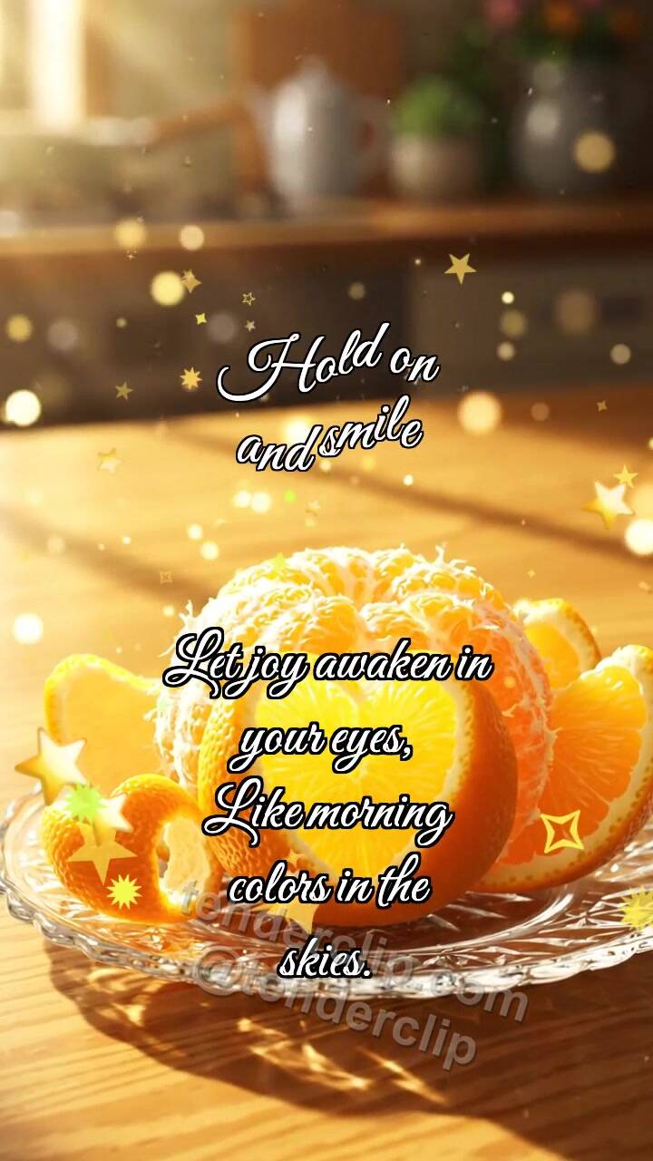 Animated greeting card about Hold on and smile: Orange Wakes Sun
