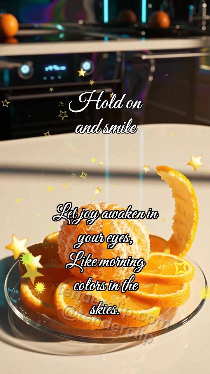 Animated greeting card about Hold on and smile: Orange Wakes Sun