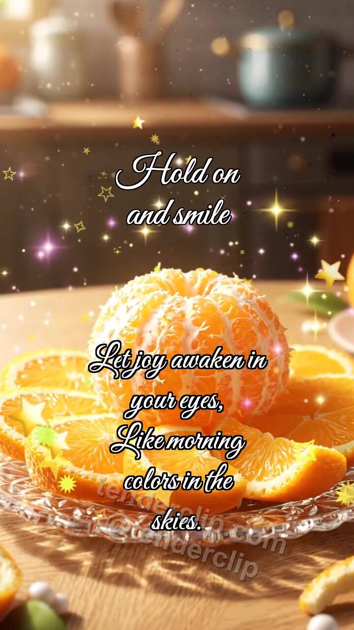 Animated greeting card about Hold on and smile: Orange Wakes Sun