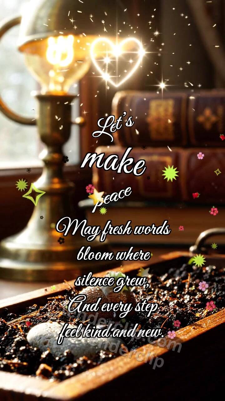 Animated greeting card about Let’s make peace: Seed Opens Path