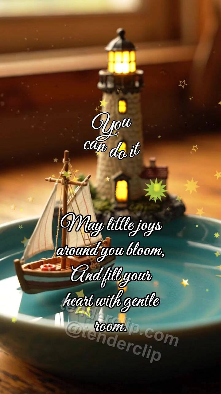 Animated greeting card about You can do it: Lighthouse Calls Boat