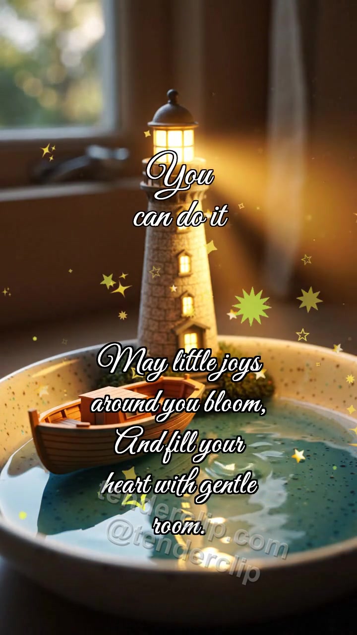 Animated greeting card about You can do it: Lighthouse Calls Boat