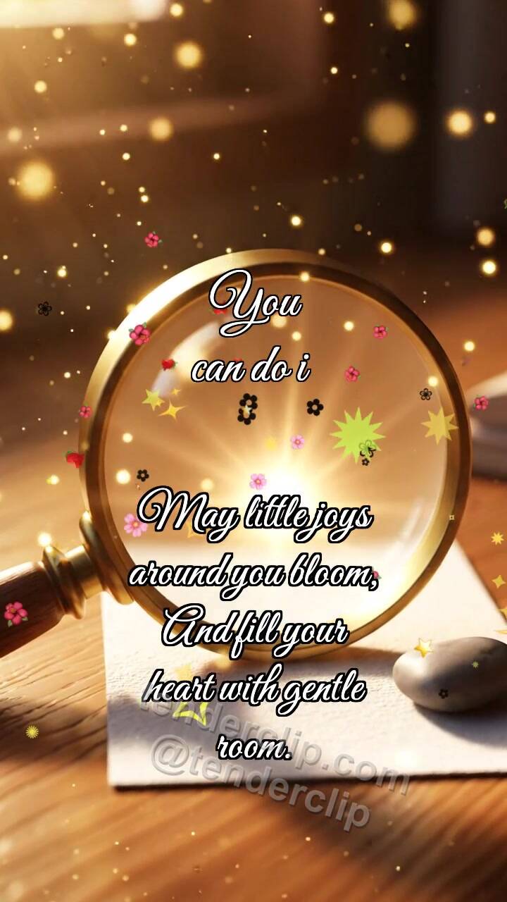 Animated greeting card about You can do it: Magnifier Gathers Light