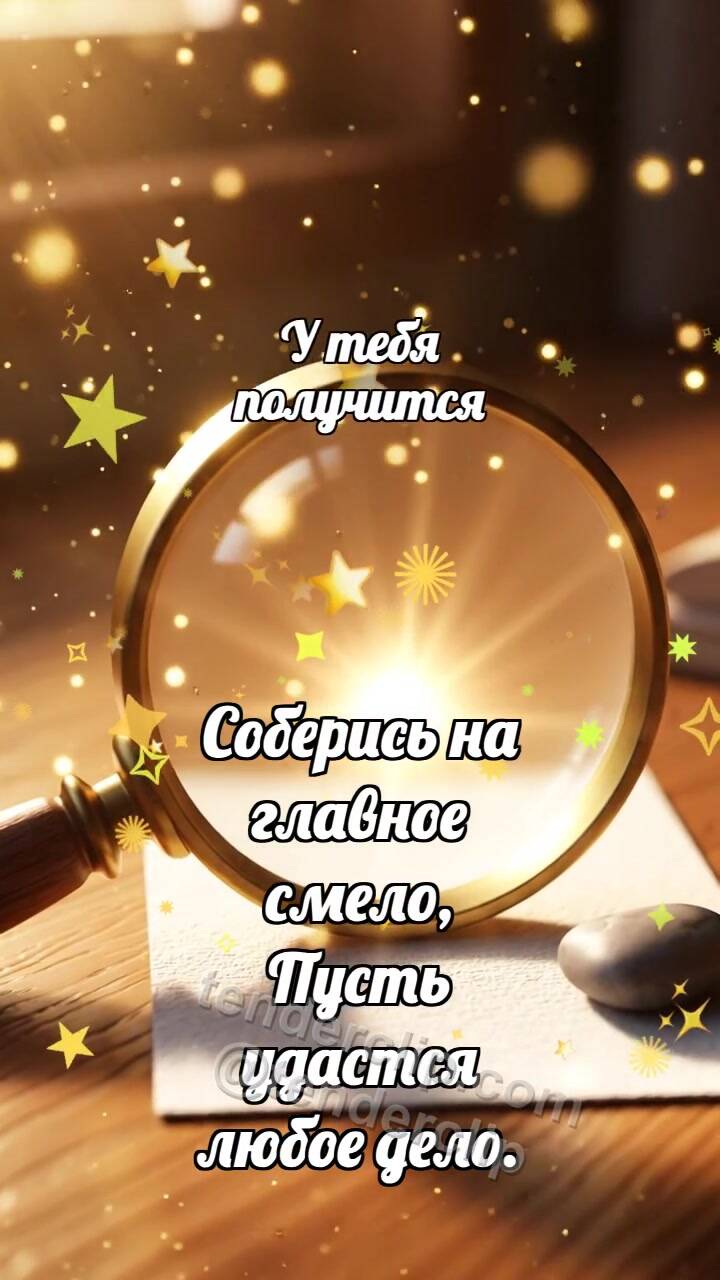 Анимационная открытка на тему У тебя получится: Лупа собирает свет