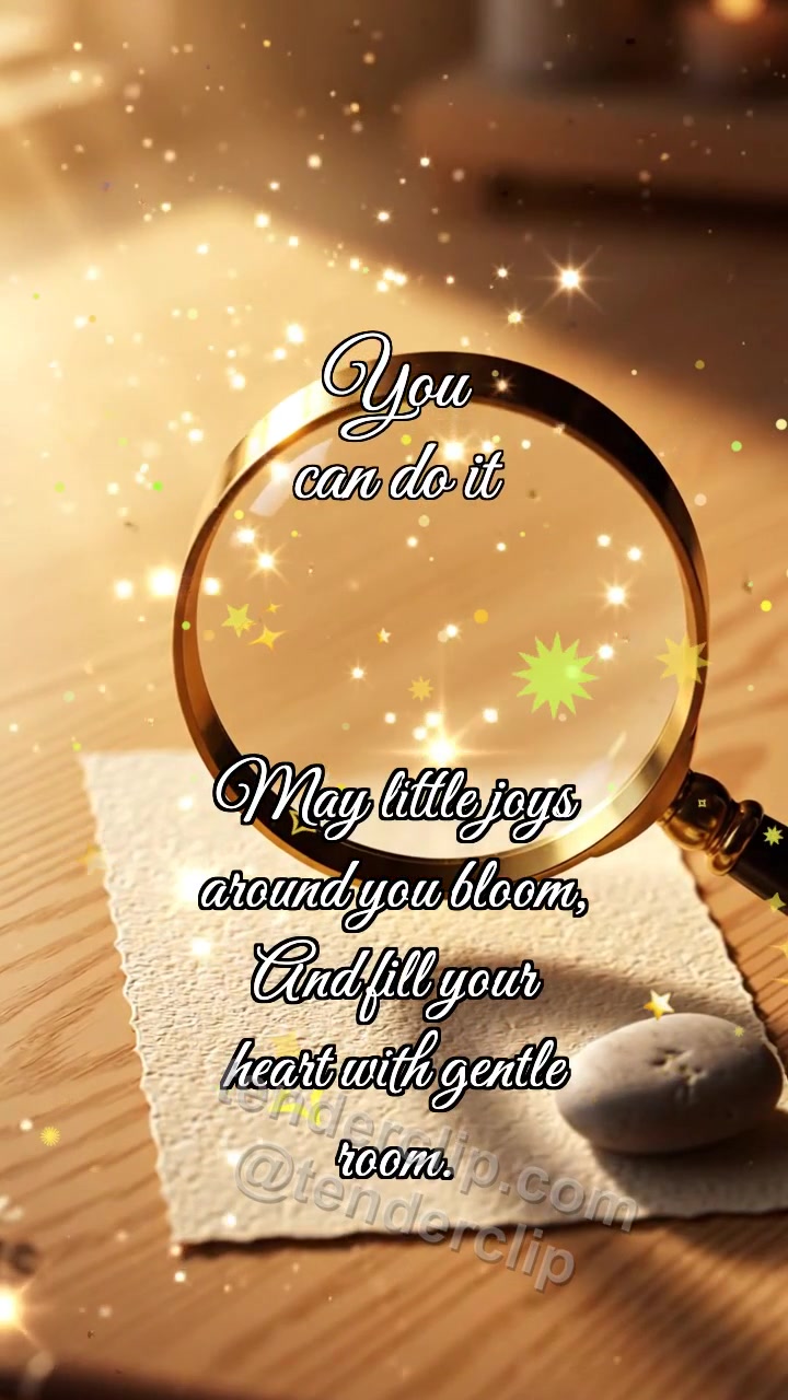 Animated greeting card about You can do it: Magnifier Gathers Light
