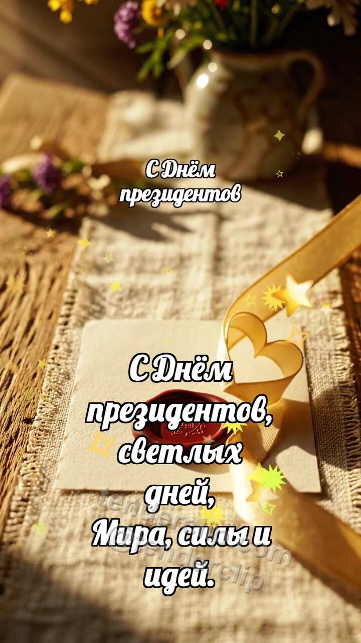 Анимационная открытка на тему С Днём президентов: Печать греет ленту
