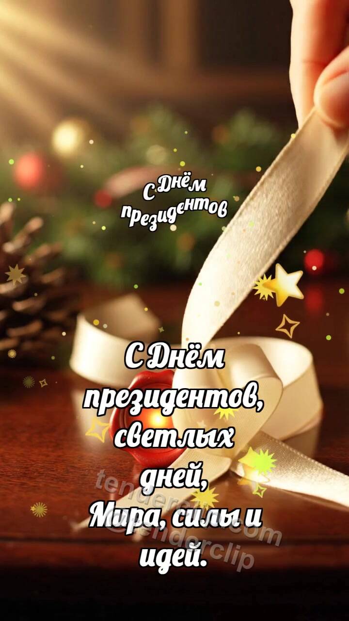Анимационная открытка на тему С Днём президентов: Печать греет ленту